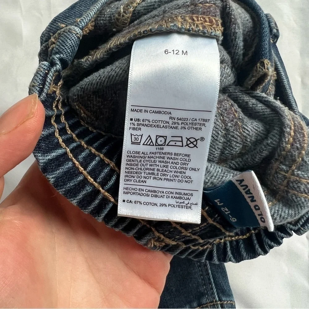 Old Navy Dark Denim Elastic Wait Jeans Size 6-12 Months